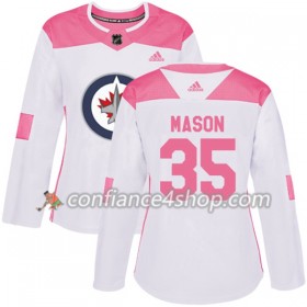 Adidas Maillot de Hockey Winnipeg Jets Steve Mason 35 2017-2018 Blanc Rose Fashion Authentic - Femme